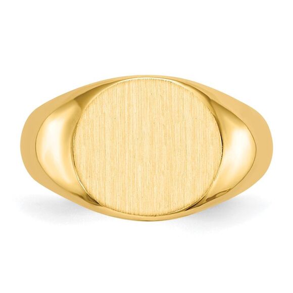Kazi Luxury 14k Yellow Gold 12.5x13.5mm Open Back Signet Ring